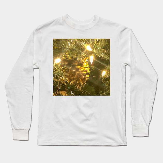 Sparkling Lights Illuminating the Christmas Tree Long Sleeve T-Shirt by PSCSCo